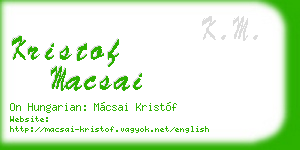 kristof macsai business card